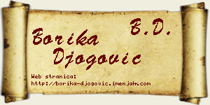 Borika Đogović vizit kartica
